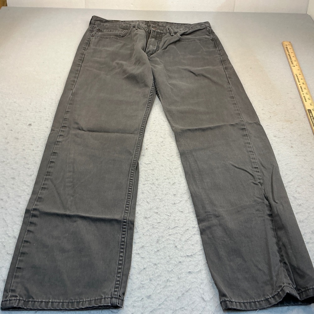 Levi's 505 Regular Fit Straight Leg Jeans Charcoal Gray Size 36x32 Mens Denim